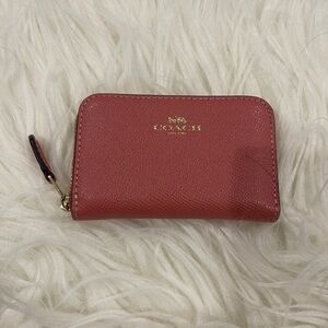 Coach Rose Leather Zip Wallet